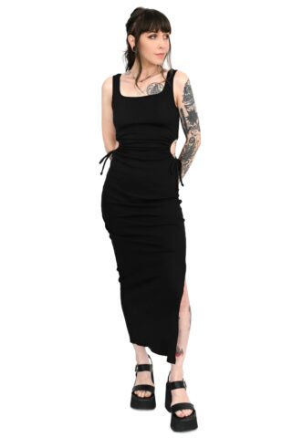 Foxblood – Ella Maxi Black – Kleid – Schwarz – XL – 95% Baumwolle, 5% Elastan