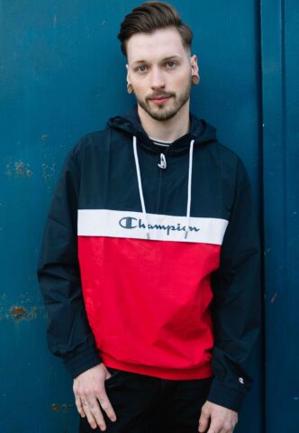 Champion – Halfzip Hooded HTR/NNY/WHT – Jacke – Rot – XXL – Shell: 100% Polyamid; Lining: 100% Polyester