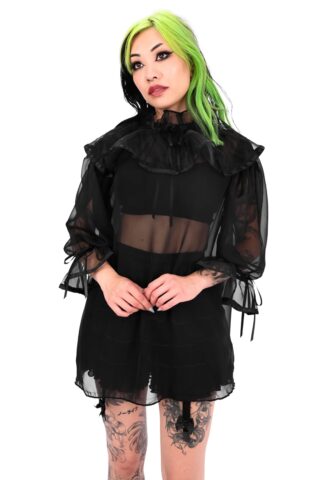 Foxblood – Marcellia Tunic Black – Bluse – Schwarz – L – 100% Polyester