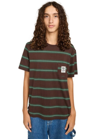 Element – Bigfoot Pocket Label Bigfoot Java Stripe – T-Shirt – Braun – M – 100% Bio-Baumwolle