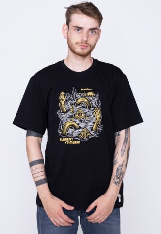 Element – Cracks Flint Black – T-Shirt – Schwarz – S – 100% Baumwolle