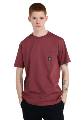 Element – Icon Label Pocket Nocturne – T-Shirt – Weinrot – M – 100% Bio-Baumwolle