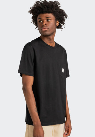 Element – Basic Pocket Label Flint Black – T-Shirt – Schwarz – XXL – 100% Baumwolle