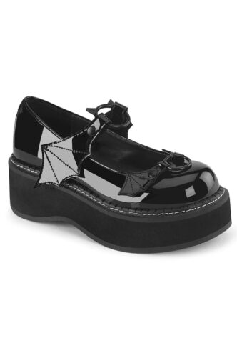 DemoniaCult – Emily 23 Black Pat – Girl Schuhe – Schwarz – EU 42 – Synthetic/Synthetic/Gummi