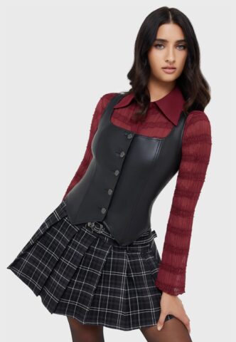 Killstar – Enchantor Black – Weste – Schwarz – S – 70% Polyurethan, 30% Polyester