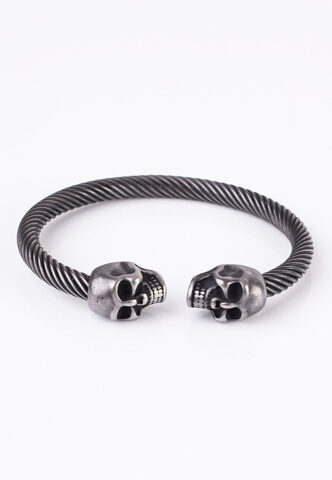 etNox – Double Skull – Armreif – Grau – Onesize – Rostfreier Stahl