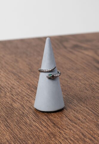 etNox – Schlange mit Zirkonia Silver – Ring – Grau – 53 mm – Rostfreier Stahl