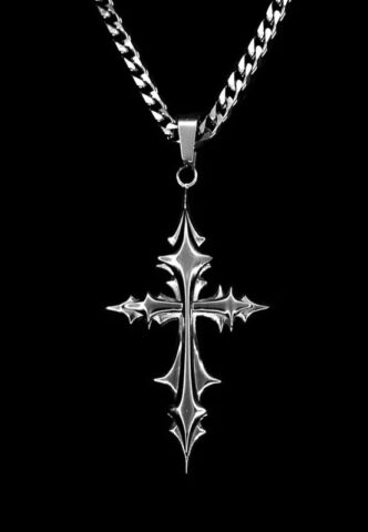 Fainz – 3Layer Cross Silver – Kette – gid://shopify/Metaobject/123897774317 – M – Rostfreier Stahl