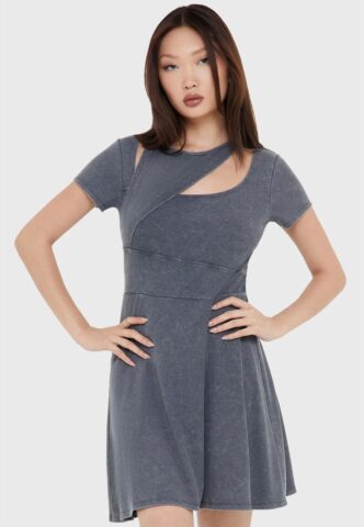 Killstar x Kihilist – Fallen Vault Black – Kleid – Schwarz – XL – 62% Polyester, 35% Viskose, 3% Elastan