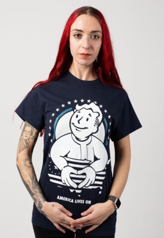 Fallout – America Lives On – T-Shirt – Schwarz – L – 100% Baumwolle