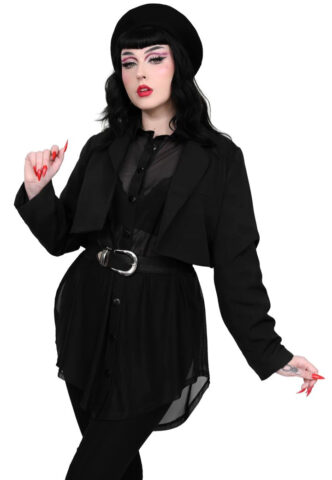 Foxblood – Crop Boss Black – Blazer – Schwarz – M – 90% Polyester, 10% Elasthan