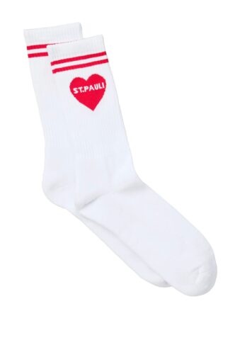 FC St. Pauli – St. Pauli Herz – Socken – Weiß – L – 81% Baumwolle, 15% Polyamid, 4% Elastan