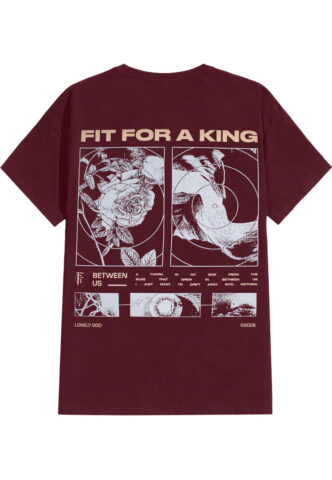 Fit For A King – Flowers Maroon – T-Shirt – Weinrot – L – 100% Baumwolle