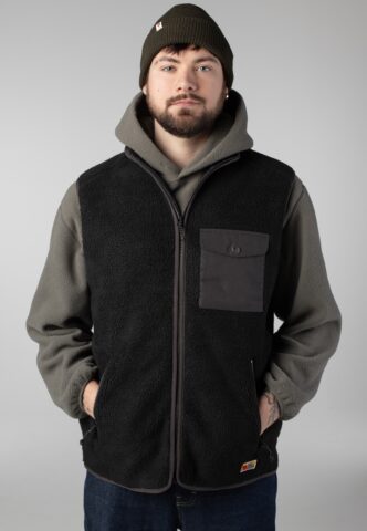Fjällräven – Vardag Pile Fleece Black/Dark Grey – Weste – Schwarz – L – 65% Polyester, 35% Baumwolle