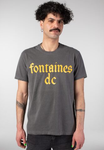 Fontaines D.C. – Gothic Logo Stone Wash – T-Shirt – Grau – XL – 100% Baumwolle