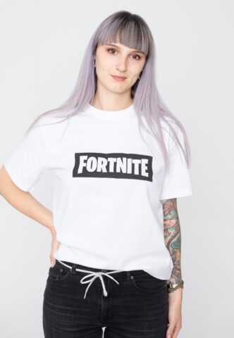 Fortnite – Logo White – T-Shirt – Weiß – L – 100% Baumwolle