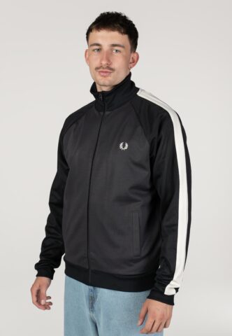 Fred Perry – Contrast Sleeve Anchor Grey – Trainingsjacke – Grau – M – gid://shopify/Metaobject/268984221933