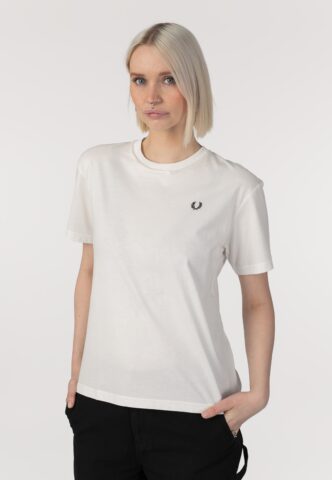 Fred Perry – Crew Neck Snow White – T-Shirt – Weiß – X-Small – 100% Baumwolle
