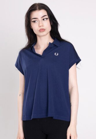 Fred Perry – A Line Pique French Navy – Polo – Blau – M – 100% Baumwolle