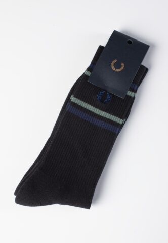 Fred Perry – Ribbed Sports Black – Socken – Schwarz – S/M – 80% Baumwolle, 18% Polyester, 2% Elastan