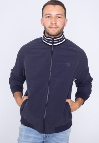 Fred Perry – Striped Collar Track Navy – Jacke – Blau – S – 100% Polyamid
