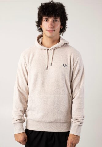 Fred Perry – Towelling Crew Neck Porridge Marl – Hoodie – Beige – L – 75% Baumwolle, 25% Polyester