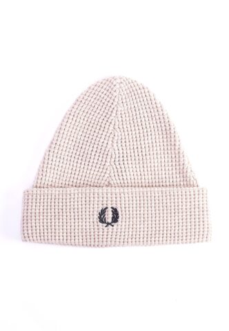 Fred Perry – Waffle Knit Porridge – Beanie – Beige – Onesize – 100% Baumwolle