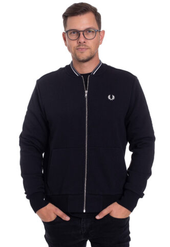 Fred Perry – Zip Through Black – Trainingsjacke – Schwarz – 3XL – 80% Baumwolle, 20% Polyester