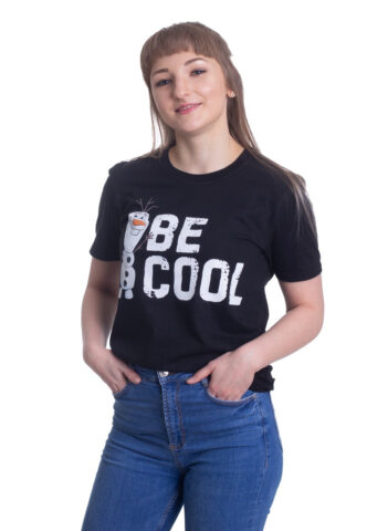 Frozen – Be Cool – T-Shirt – Schwarz – L – 100% Baumwolle