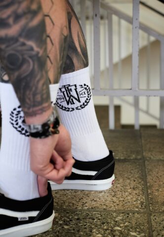 Fuchsteufelswild – Logo White – Socken – Weiß – L – 75% Baumwolle, 25% Polyester