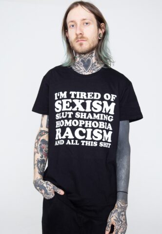 Fuchsteufelswild – Tired – T-Shirt – Schwarz – M – 100% Bio-Baumwolle