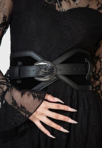 Killstar – Funeral Web Waist Black – Gürtel – Schwarz – XXL – 100% Polyester