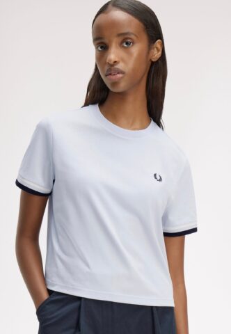 Fred Perry – Bold Tipped Dusky Blue – T-Shirt – Blau – Medium – 100% Baumwolle