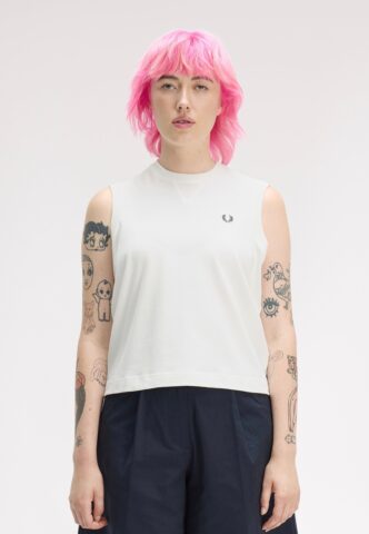 Fred Perry – Peached Jersey Snow White – Tank – Weiß – X-Small – 100% Baumwolle