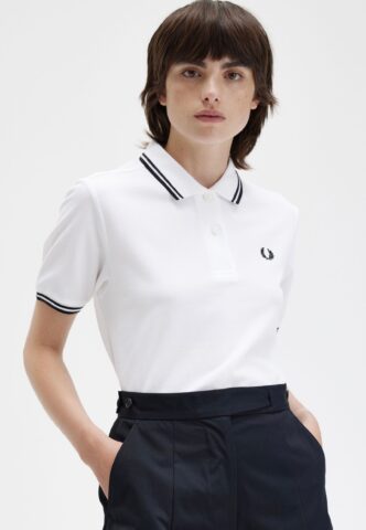 Fred Perry – Twin Tipped White – Polo – Weiß – X-Small – 100% Baumwolle