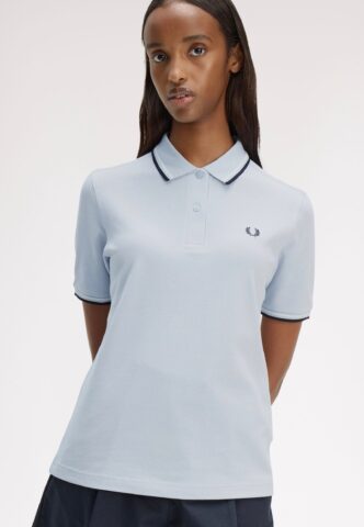 Fred Perry – Twin Tipped Dusky Blue/Snow White/Black – Polo – Blau – X-Small – 100% Baumwolle