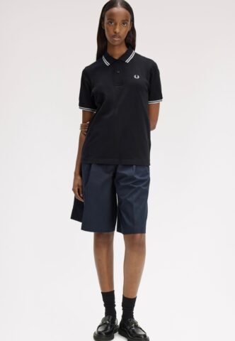 Fred Perry – Twin Tipped Black/Snow White/Dusky Blue – Polo – Schwarz – Medium – 100% Baumwolle