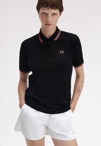 Fred Perry – Twin Tipped Fred Perry Black/Putty Pink – Polo – Schwarz – X-Small – 100% Baumwolle