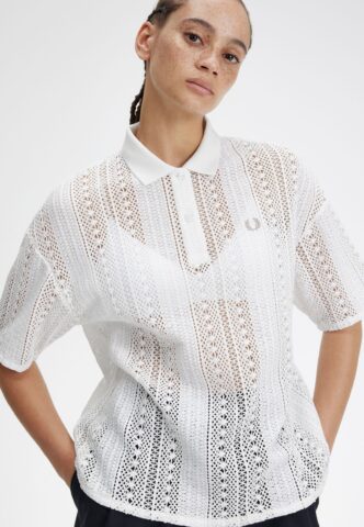 Fred Perry – Lace Snow White – Polo – Weiß – Medium – 100% Baumwolle