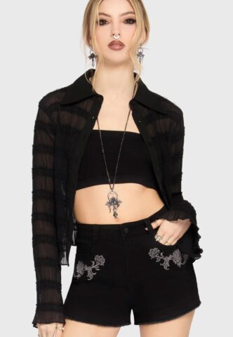 Killstar – In The Hollow Black – Shorts – Schwarz – XXL – gid://shopify/Metaobject/284636938477