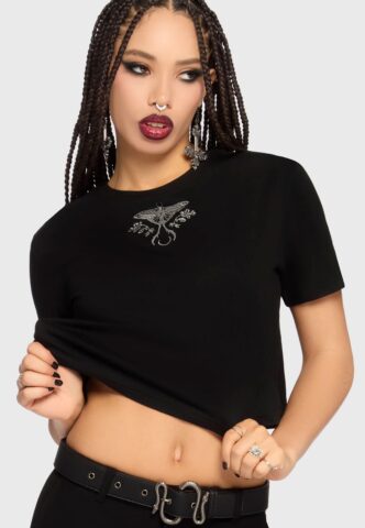 Killstar – Mothshade Black – T-Shirt – Schwarz – XXL – 100% Baumwolle