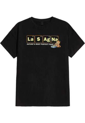 Garfield – Lasagna Periodic – T-Shirt – Schwarz – S – 100% Baumwolle