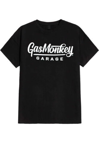 Gas Monkey Garage – Large Script Logo – T-Shirt – Schwarz – S – 100% Baumwolle