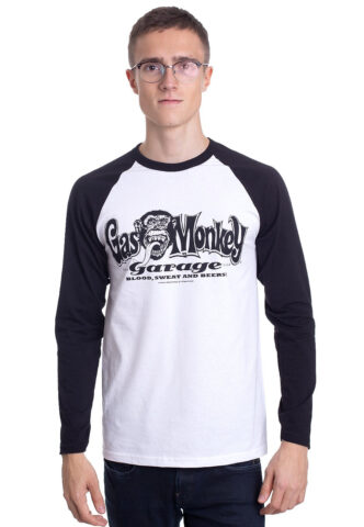 Gas Monkey Garage – Logo Baseball White – Longsleeve – Weiß – S – 100% Baumwolle