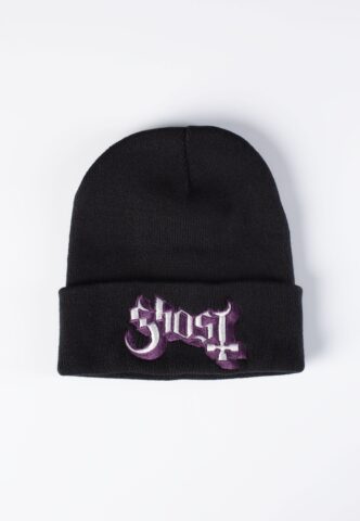 Ghost – Purple Logo – Beanie – Schwarz – Onesize – 100% Polyacryl