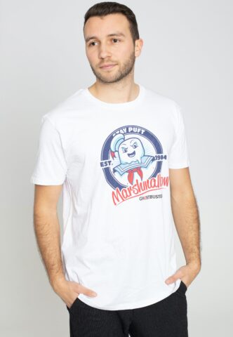 Ghostbusters – Stay Puft – T-Shirt – Weiß – L – 100% GOTS-zertifizierte Baumwolle