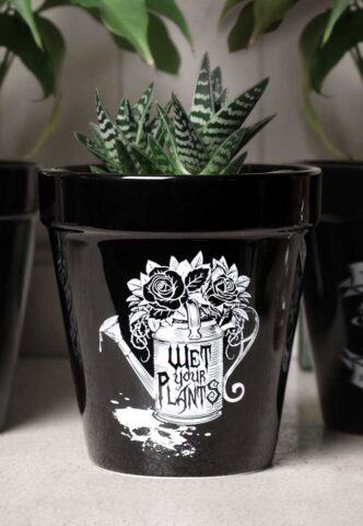 Alchemy England – Wet Your Plants – Blumentopf – Schwarz – Onesize – Keramik