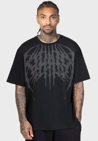 Killstar x Kihilist – Grave Wind Black – T-Shirt – Schwarz – XL – 100% Baumwolle