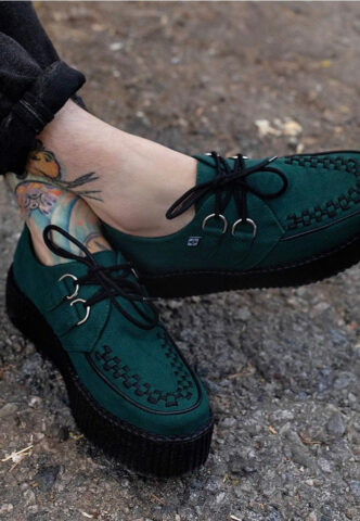 T.U.K. – Viva High Creeper Dark Cedar Vegan Suede – Girl Schuhe – Grün – EU 36 – Synthetic/Textile/Gummi
