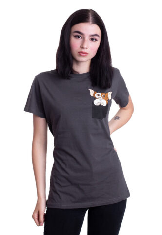 Gremlins – Pocket Gizmo Dark Grey – T-Shirt – Grau – S – 100% Baumwolle